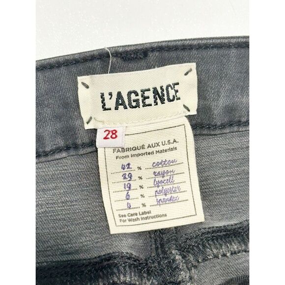 L'Agence Women's Dark Wash High Rise Skinny Jeans Black‎ Size 28 - Picture 2 of 8